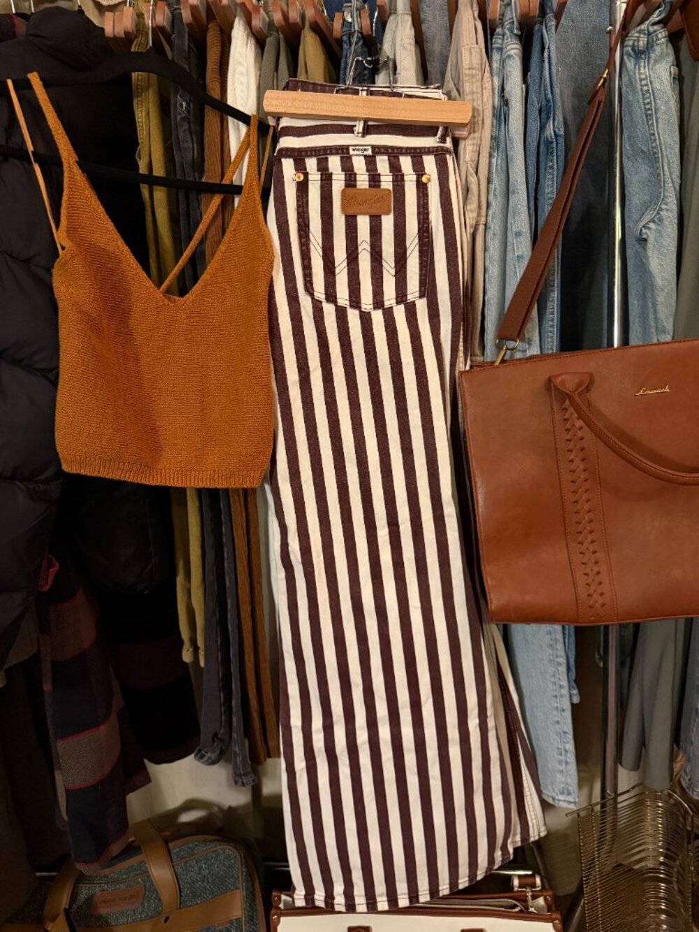 Wrangler Wanderer 622 High Rise Striped Flare Jeans - Picture 3 of 6